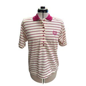 Vintage Sierra Short Sleeve Women's Polo Shirt Size Med Pink